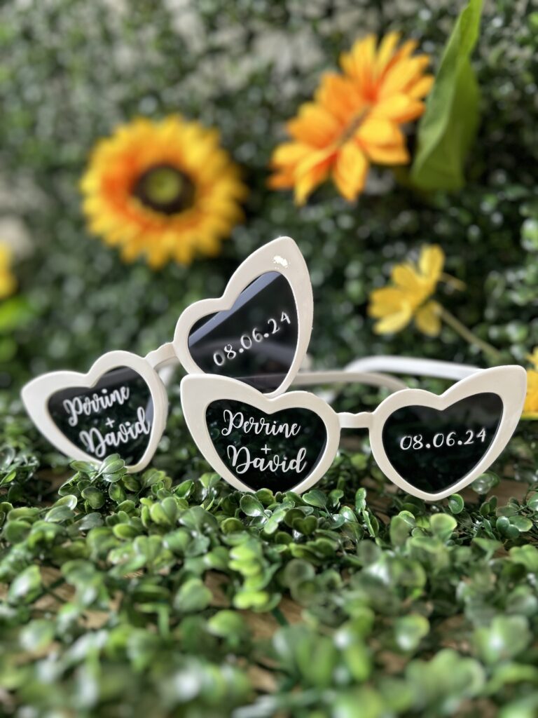 lunettes personnalisées pour des mariés