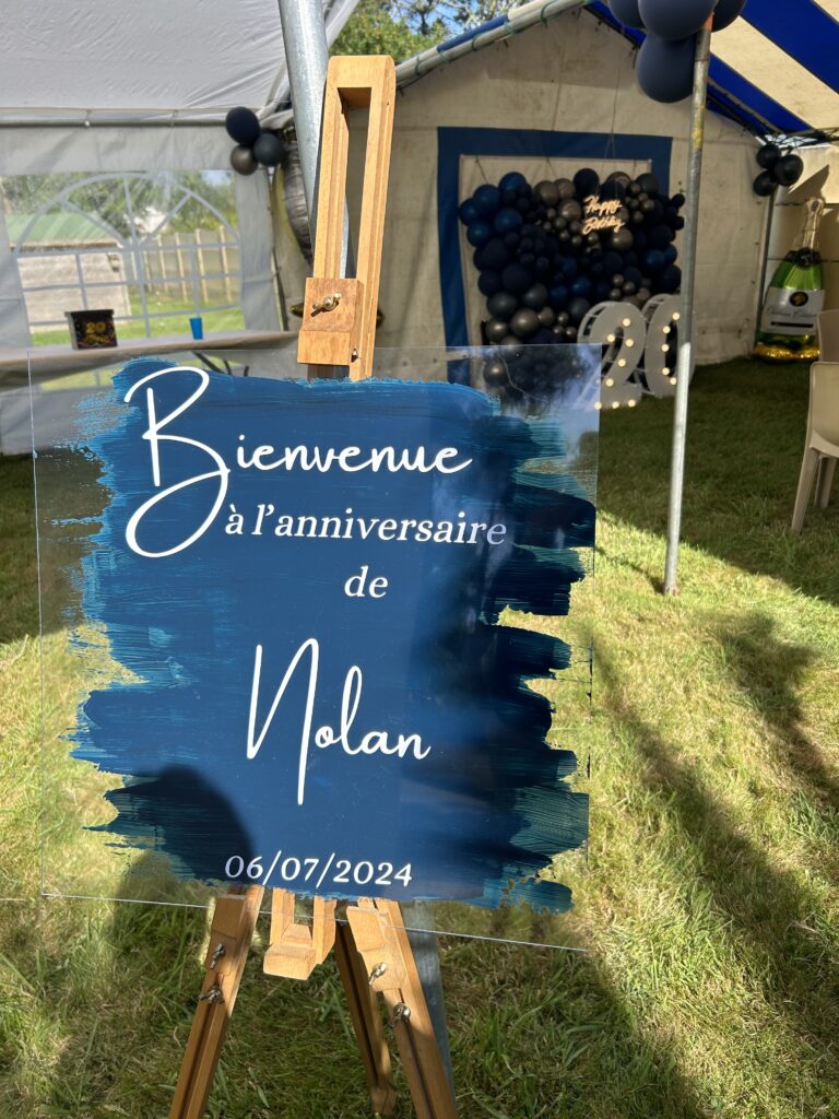 panneau de bienvenue couleur bleu