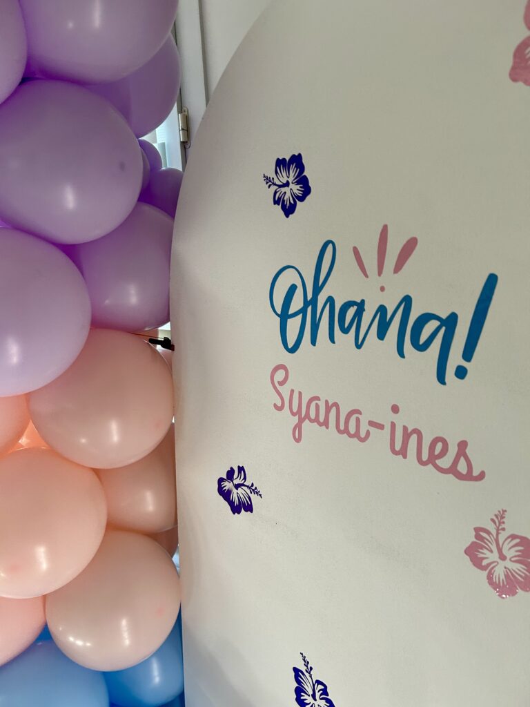 back drop pour un anniversaire thème Stitch à côter de quimper